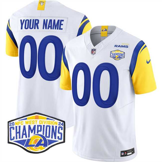 Men & Women & Youth Los Angeles Rams Active Player Custom White 2024 NFC West Champions F.U.S.E. Vapor Untouchable Stitched Football Jersey->customized nfl jersey->Custom Jersey